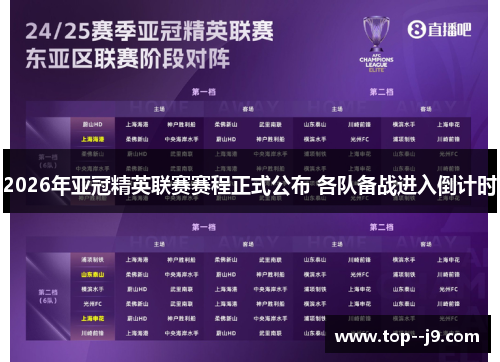 2026年亚冠精英联赛赛程正式公布 各队备战进入倒计时